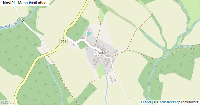 Novičí - mapa části obce