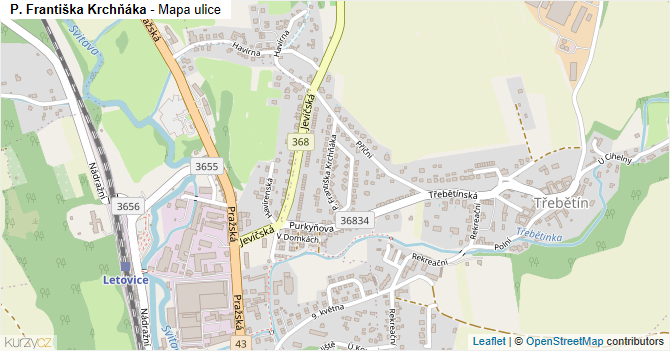 P. Františka Krchňáka - mapa ulice