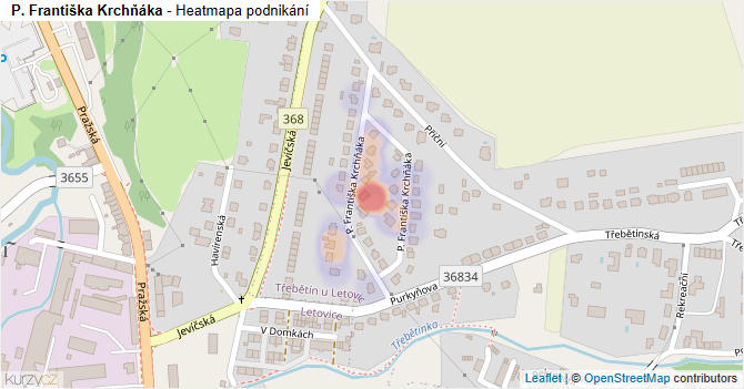 P. Františka Krchňáka - mapa podnikání