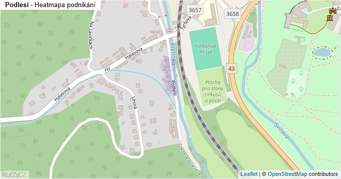 Podlesí - mapa podnikání