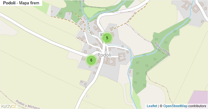 Podolí - mapa firem