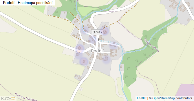 Podolí - mapa podnikání