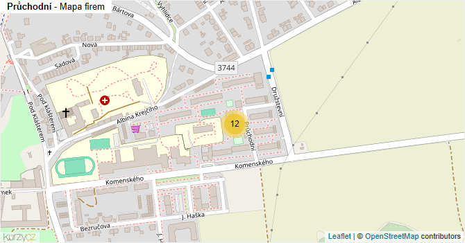 Průchodní - mapa firem