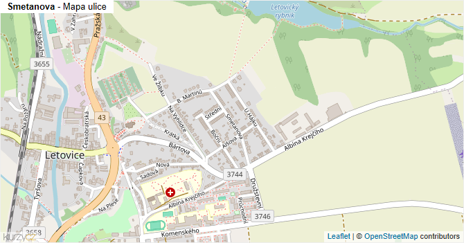 Smetanova - mapa ulice