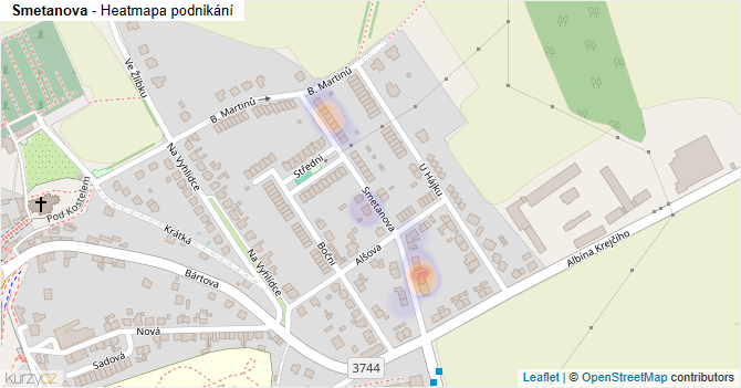 Smetanova - mapa podnikání