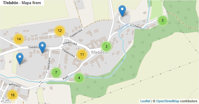 Třebětín - mapa firem