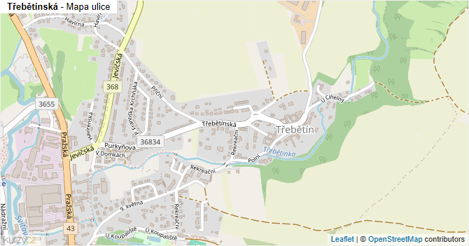 Třebětínská - mapa ulice