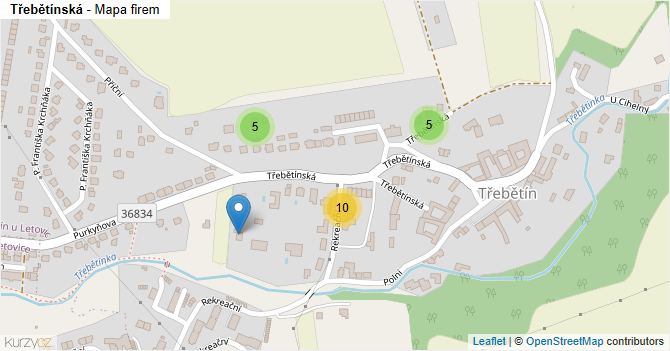 Třebětínská - mapa firem