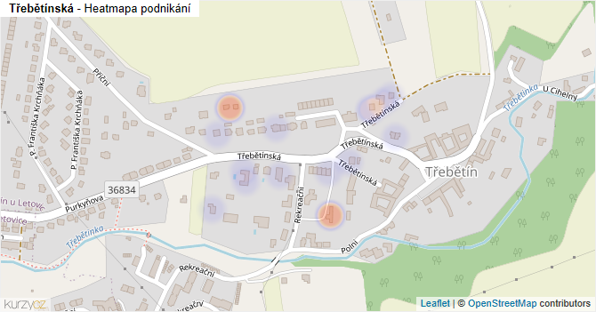 Třebětínská - mapa podnikání