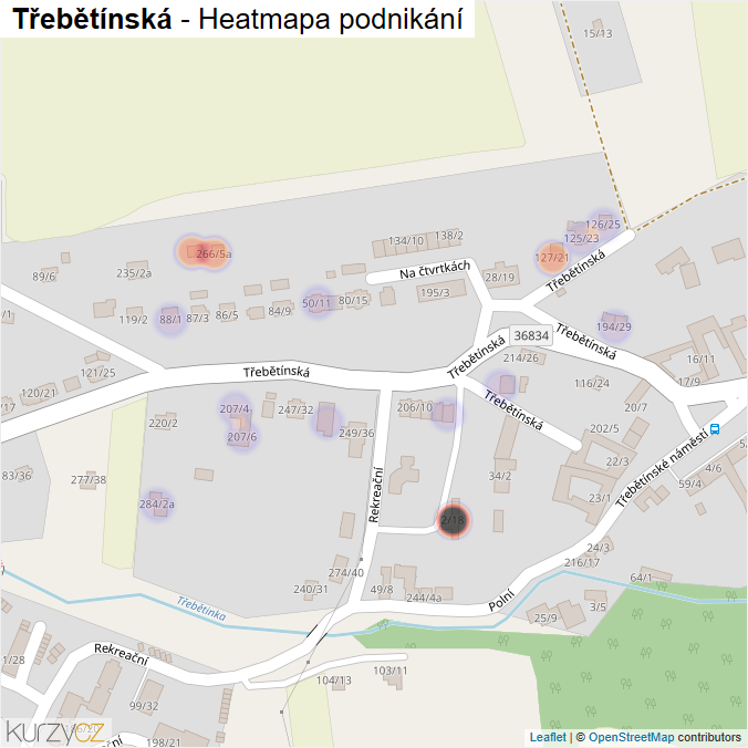 Mapa Třebětínská - Firmy v ulici.
