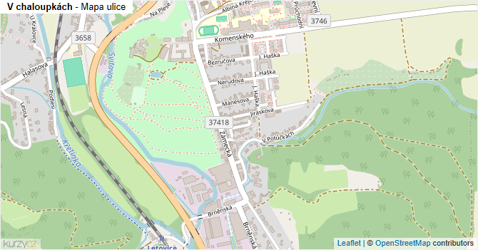 V chaloupkách - mapa ulice