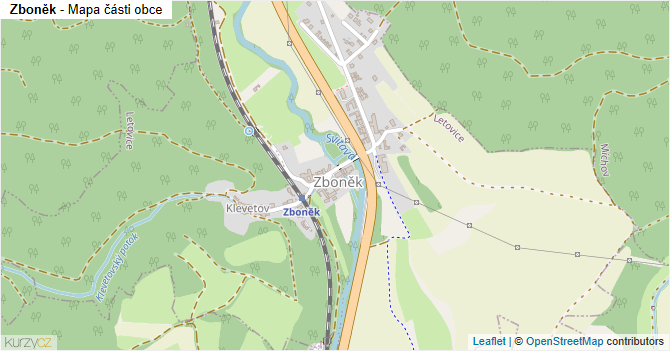 Zboněk - mapa části obce