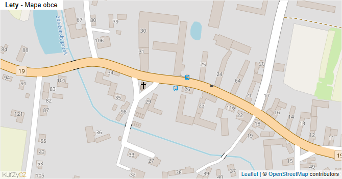 Lety - mapa obce