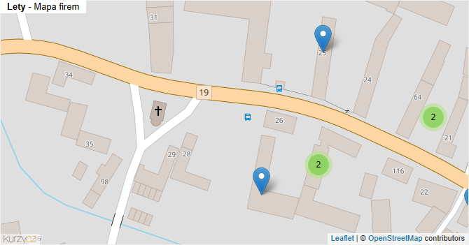 Lety - mapa firem