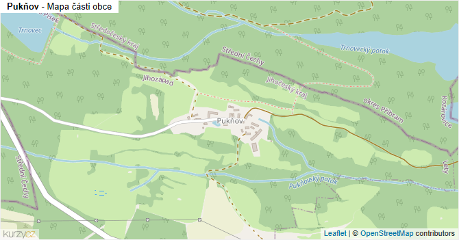 Pukňov - mapa části obce