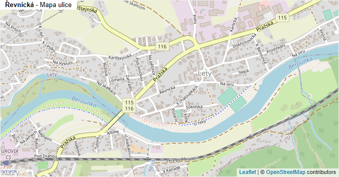 Řevnická - mapa ulice