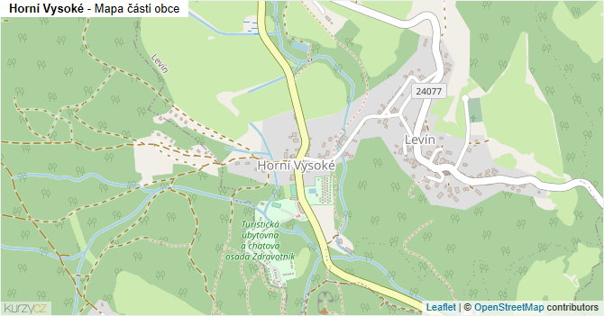 Horní Vysoké - mapa části obce