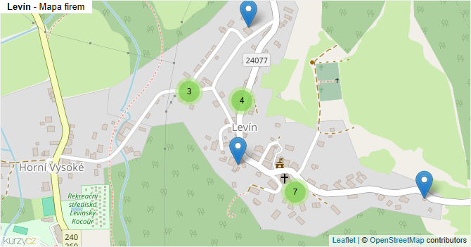Levín - mapa firem