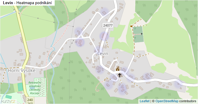 Levín - mapa podnikání