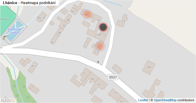 Lhánice - mapa podnikání
