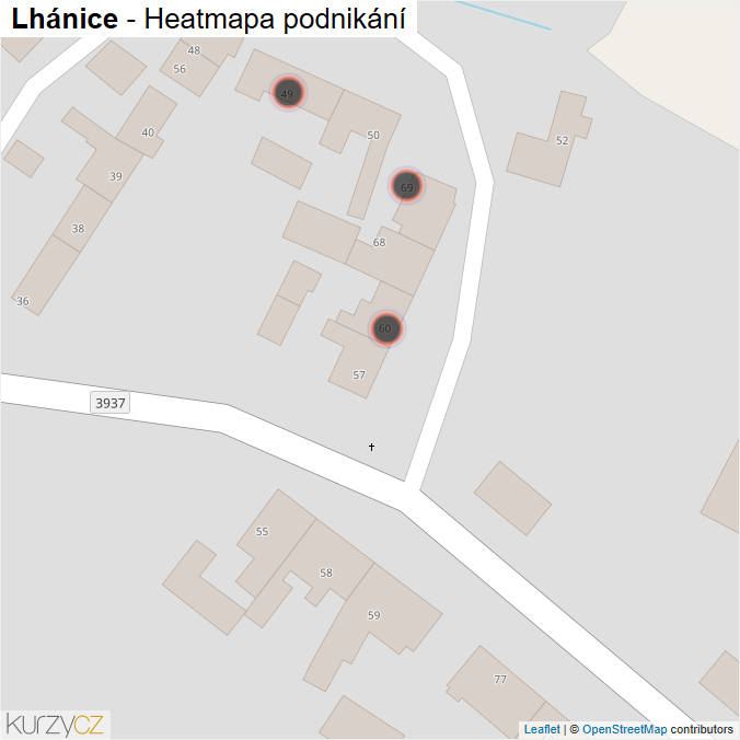 Mapa Lhánice - Firmy v obci.