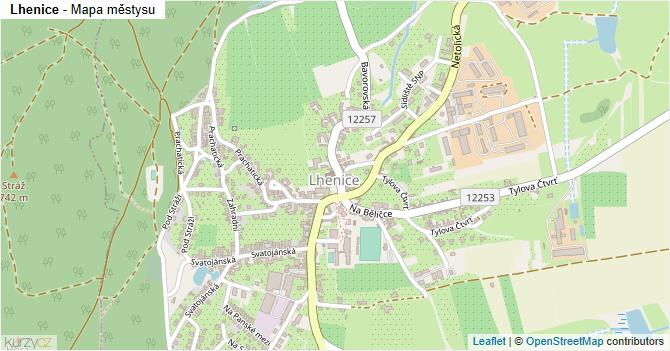 Lhenice - mapa městysu