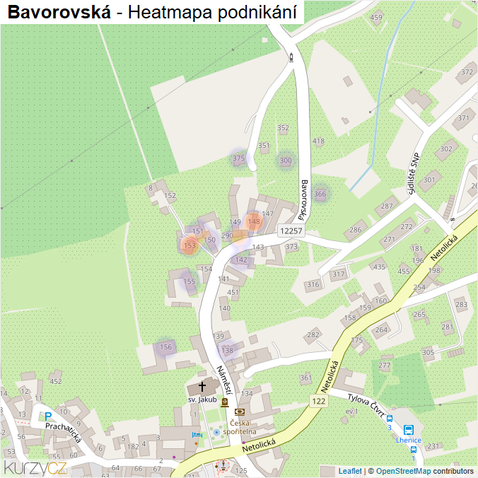 Mapa Bavorovská - Firmy v ulici.