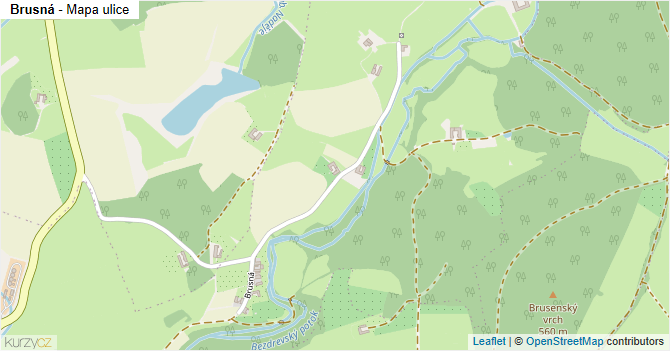 Brusná - mapa ulice