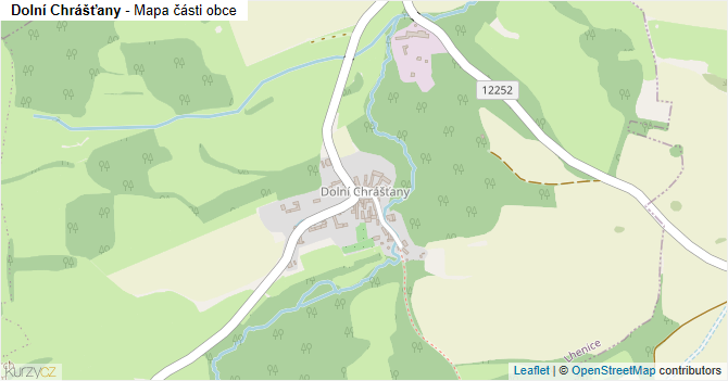 Dolní Chrášťany - mapa části obce