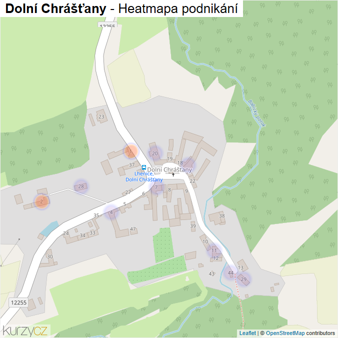 Mapa Dolní Chrášťany - Firmy v části obce.
