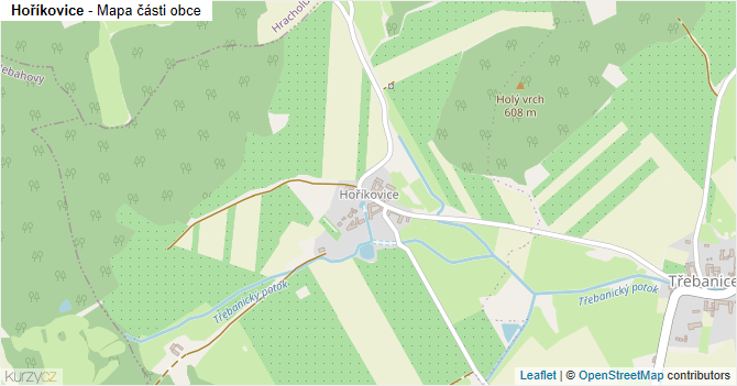 Hoříkovice - mapa části obce