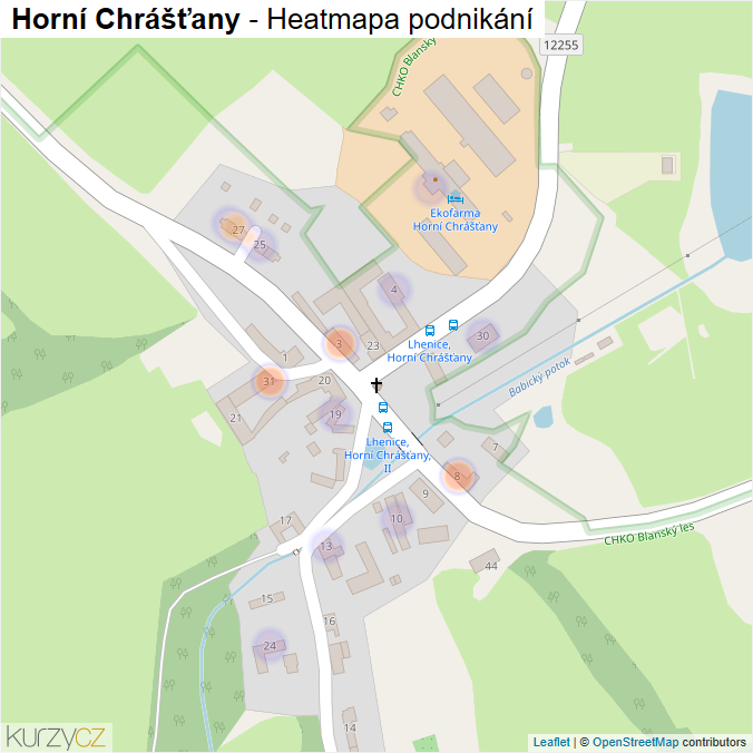 Mapa Horní Chrášťany - Firmy v části obce.
