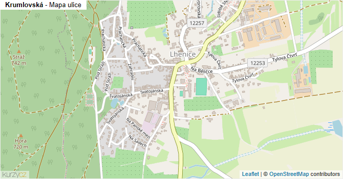 Krumlovská - mapa ulice