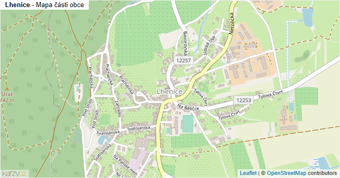 Lhenice - mapa části obce