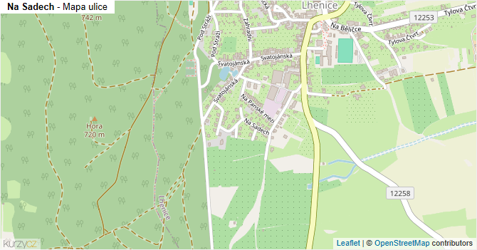 Na Sadech - mapa ulice