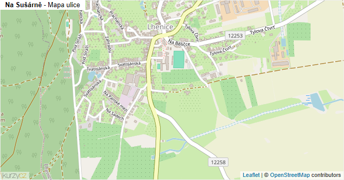 Na Sušárně - mapa ulice