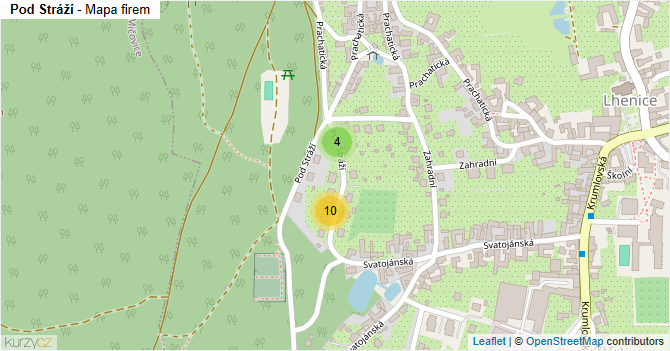 Pod Stráží - mapa firem