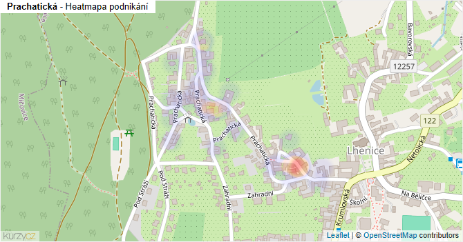 Prachatická - mapa podnikání