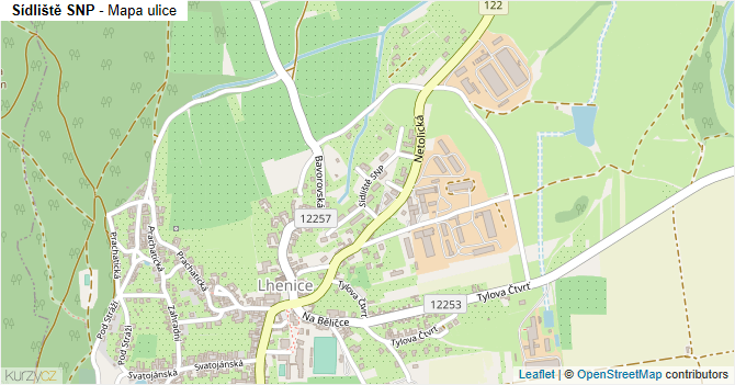 Sídliště SNP - mapa ulice