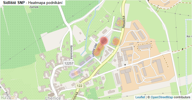 Sídliště SNP - mapa podnikání