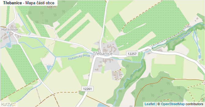 Třebanice - mapa části obce