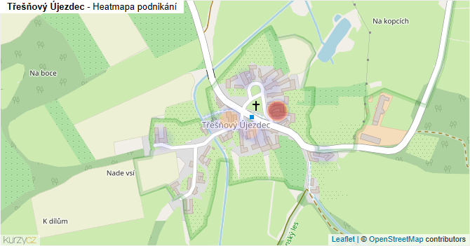 Třešňový Újezdec - mapa podnikání