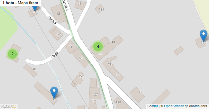 Lhota - mapa firem