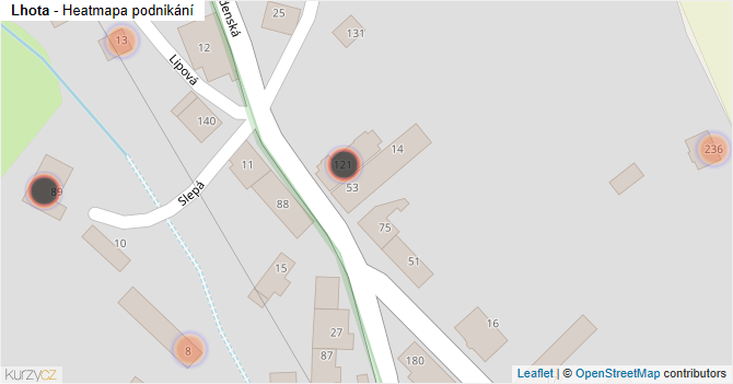 Lhota - mapa podnikání