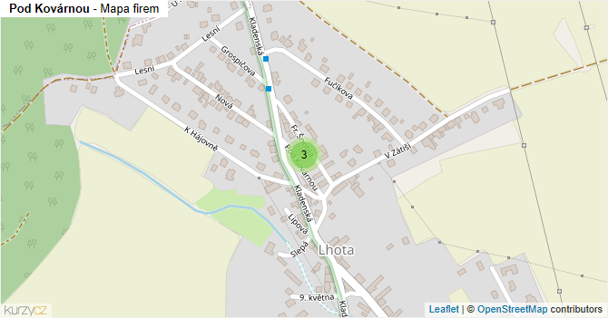 Pod Kovárnou - mapa firem