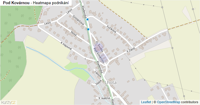 Pod Kovárnou - mapa podnikání