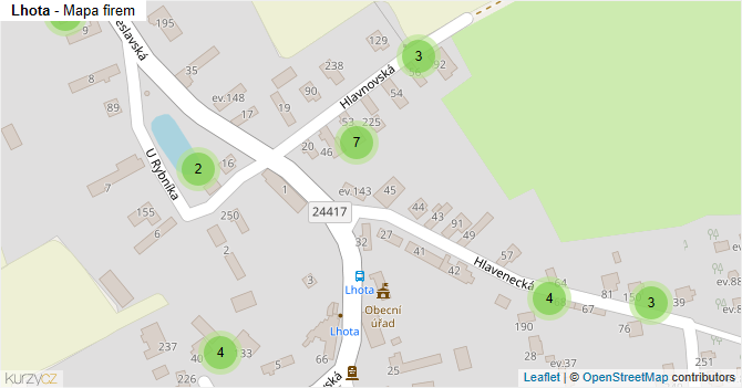 Lhota - mapa firem