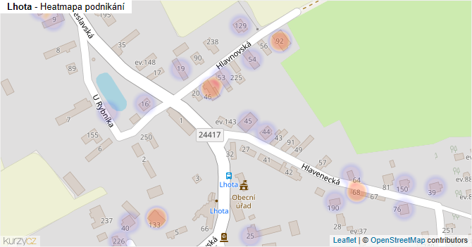 Lhota - mapa podnikání