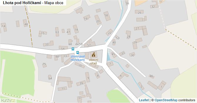 Lhota pod Hořičkami - mapa obce