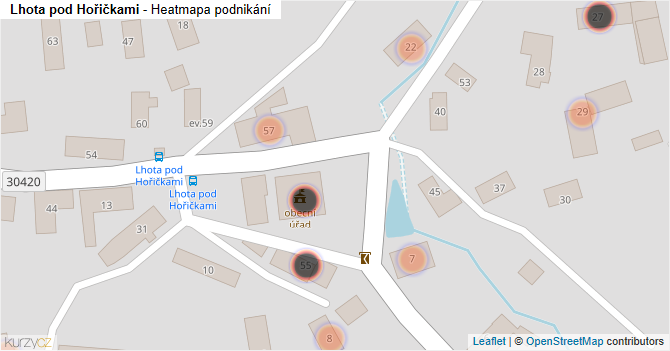 Lhota pod Hořičkami - mapa podnikání